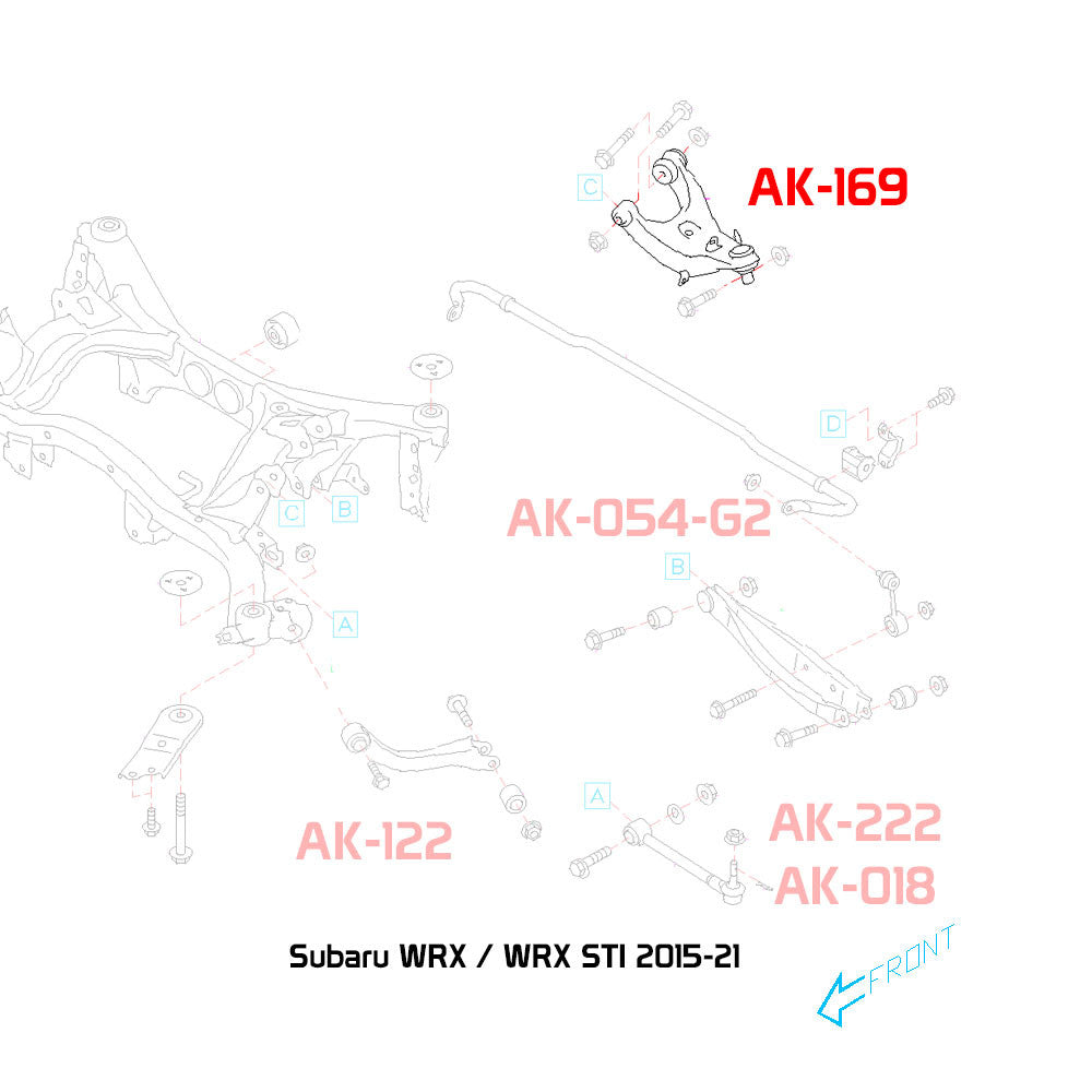 GODSPEED Subaru WRX (VB) 2022-24 Adjustable Rear Upper Camber Arms With Ball Joints