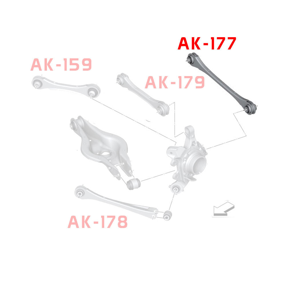 GODSPEED BMW 3-Series (F30/F31/F34) 2012-19 Adjustable Rear Arms With Spherical Bearings (RWD/AWD)