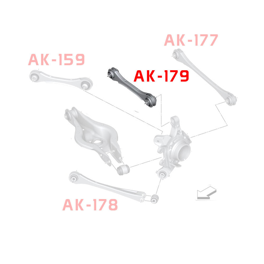 GODSPEED BMW 3-Series (F30/F31/F34) 2012-19 Adjustable Rear Camber Upper Arms With Spherical Bearings