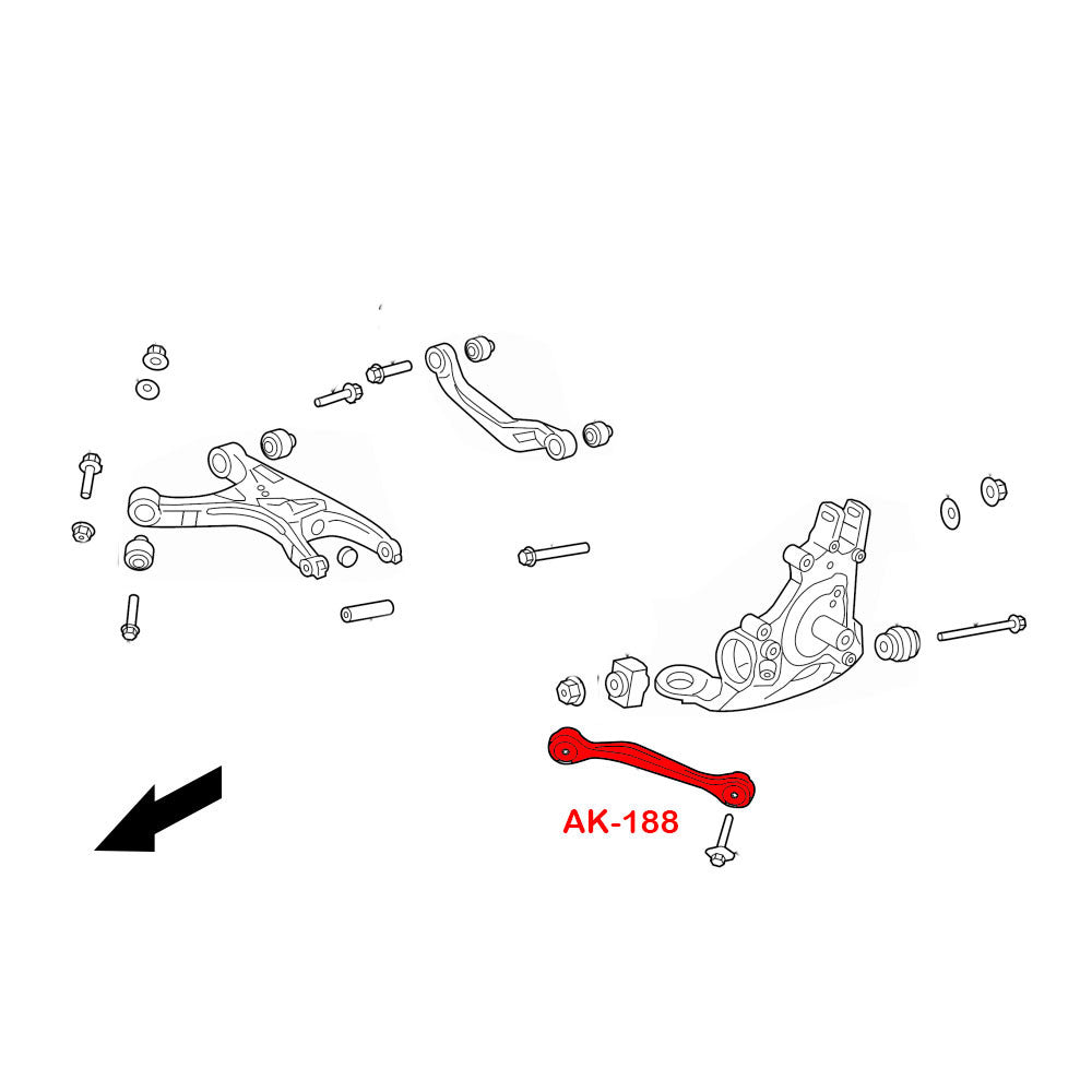 GODSPEED Audi A4 / A4 Quattro / S4 (B8) 2009-16 Adjustable Rear Toe Arms With Spherical Bearings