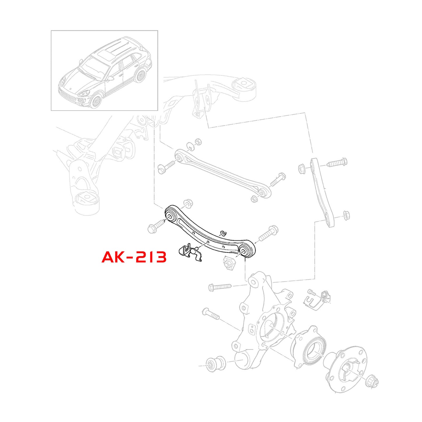 GODSPEED Porsche Cayenne (955) 2003-10 Adjustable Camber Rear Upper Arms w/ Spherical Bearing
