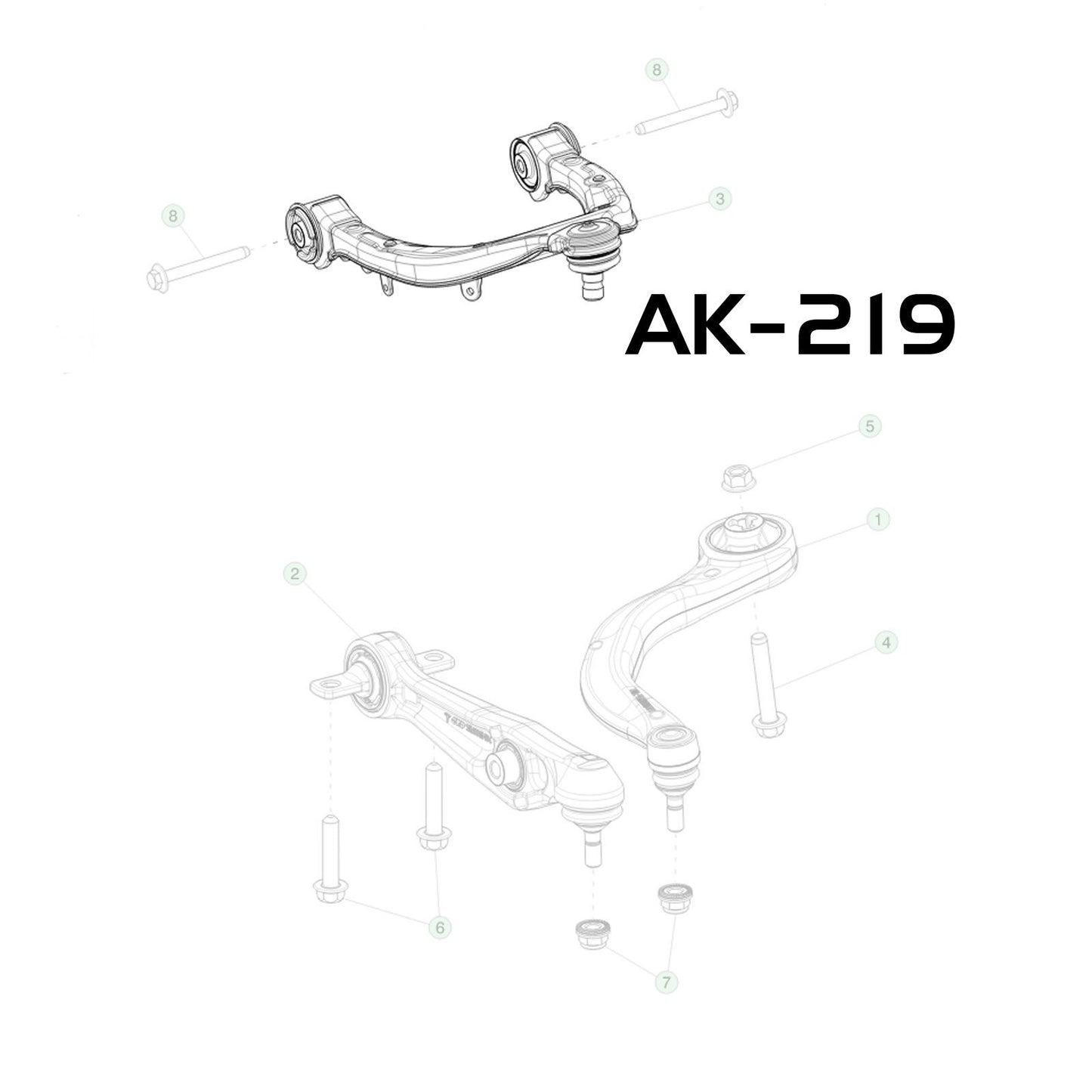 GODSPEED Tesla Model Y 2020-2024 Front Camber Arms With Spherical Bearing Ball Joints