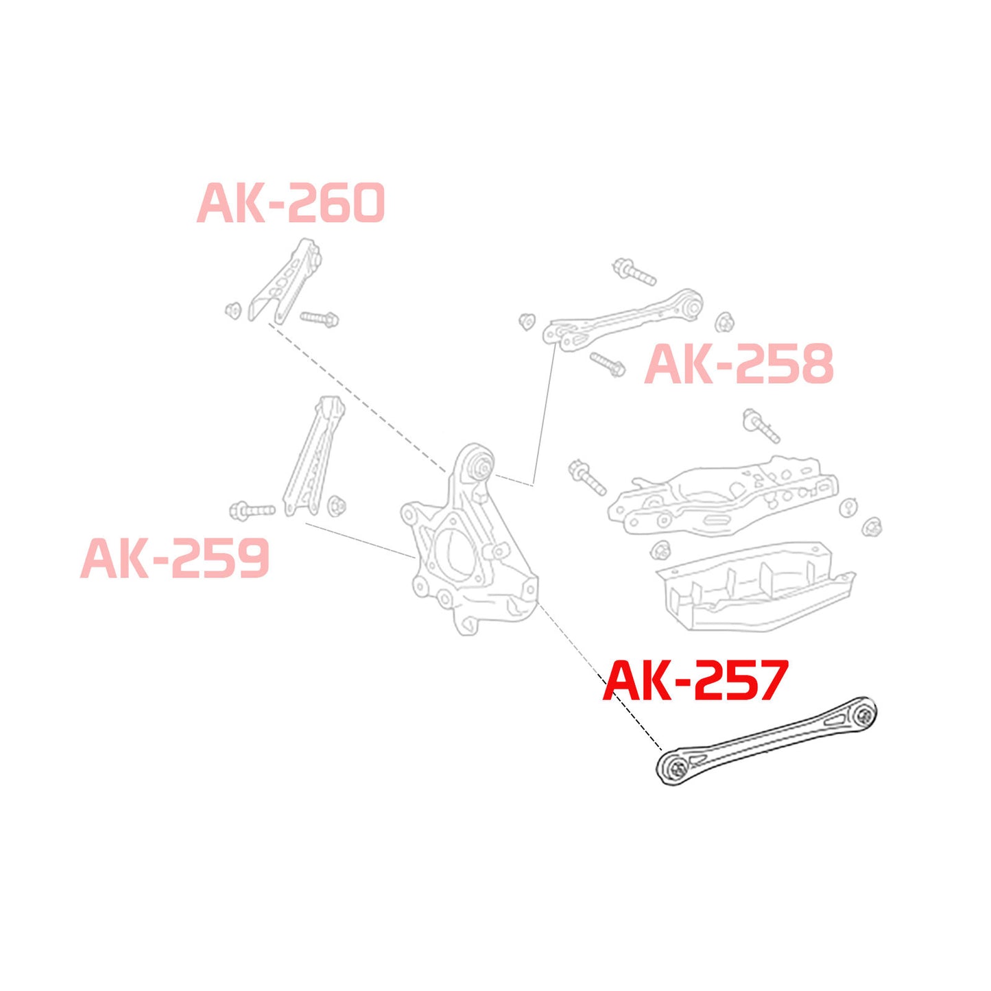 GODSPEED Cadillac CTS 2014-19 Adjustable Rear Trailing Arms w/ Spherical Bearings