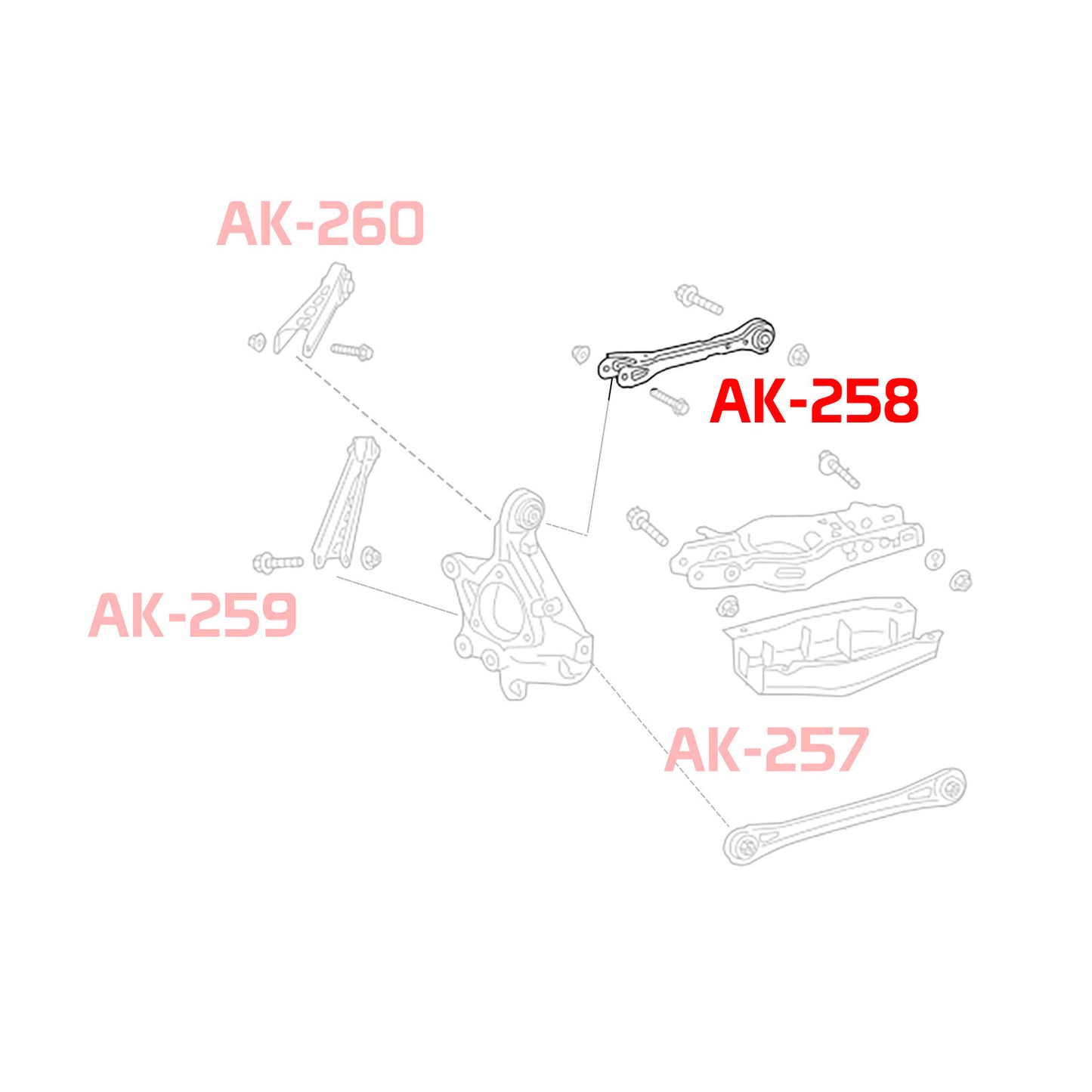 GODSPEED Cadillac ATS 2013-19 Adjustable Camber Rear Arms w/ Spherical Bearings