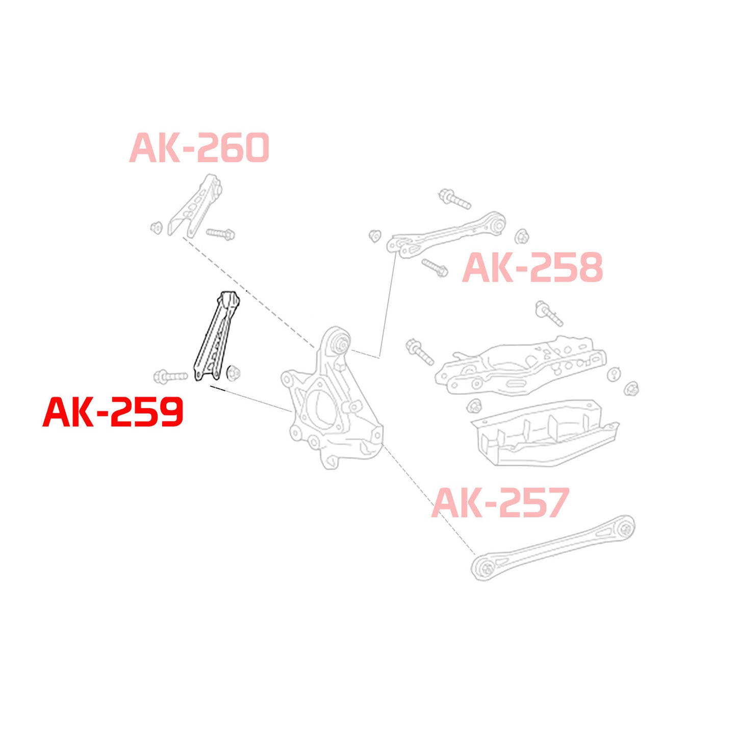 GODSPEED Cadillac ATS 2013-19 Adjustable Rear Forward Lower Arms w/ Spherical Bearings