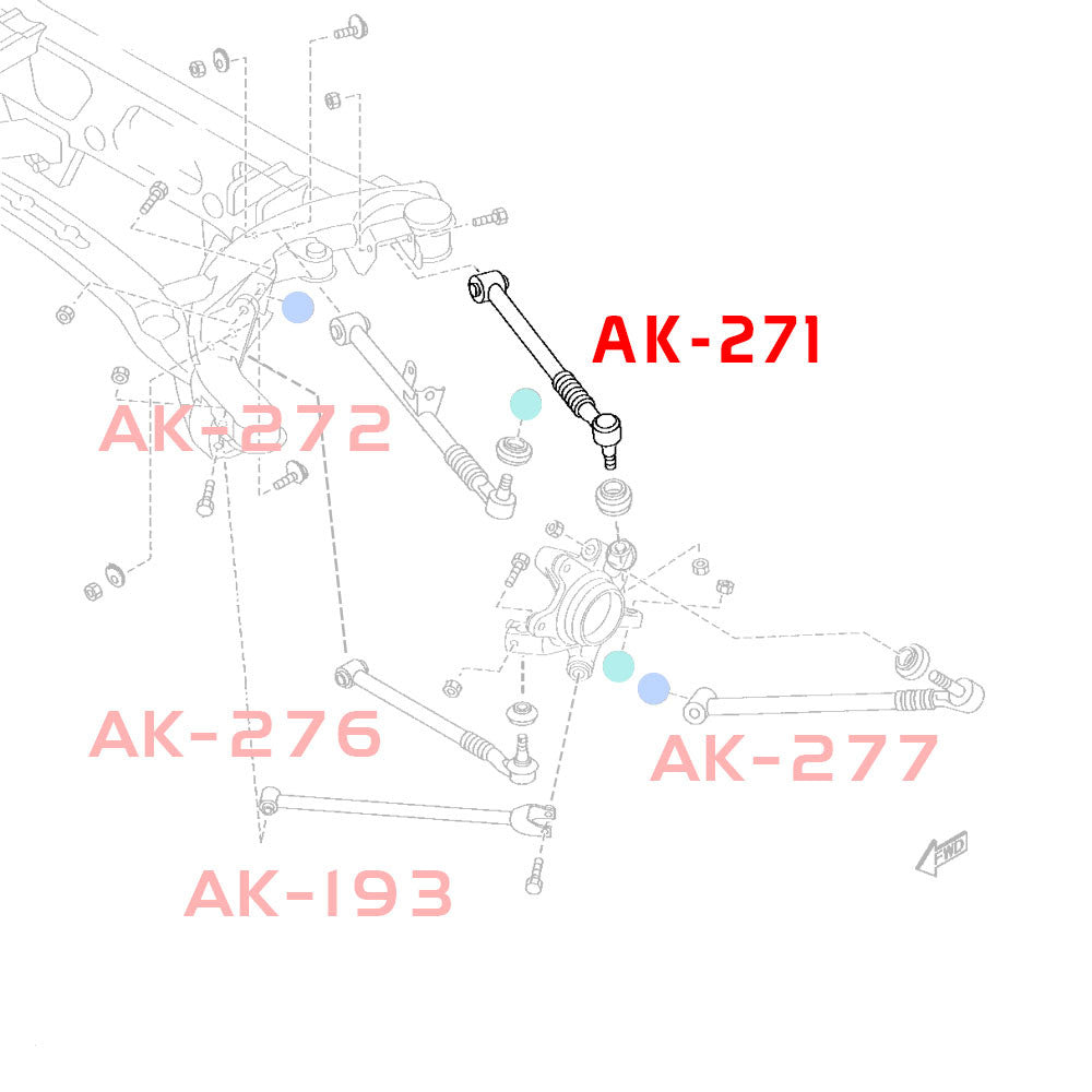 GODSPEED Mazda MX-5 Miata (NC) 2006-15 Adjustable Rear Upper Trailing Arms With Spherical Bearings