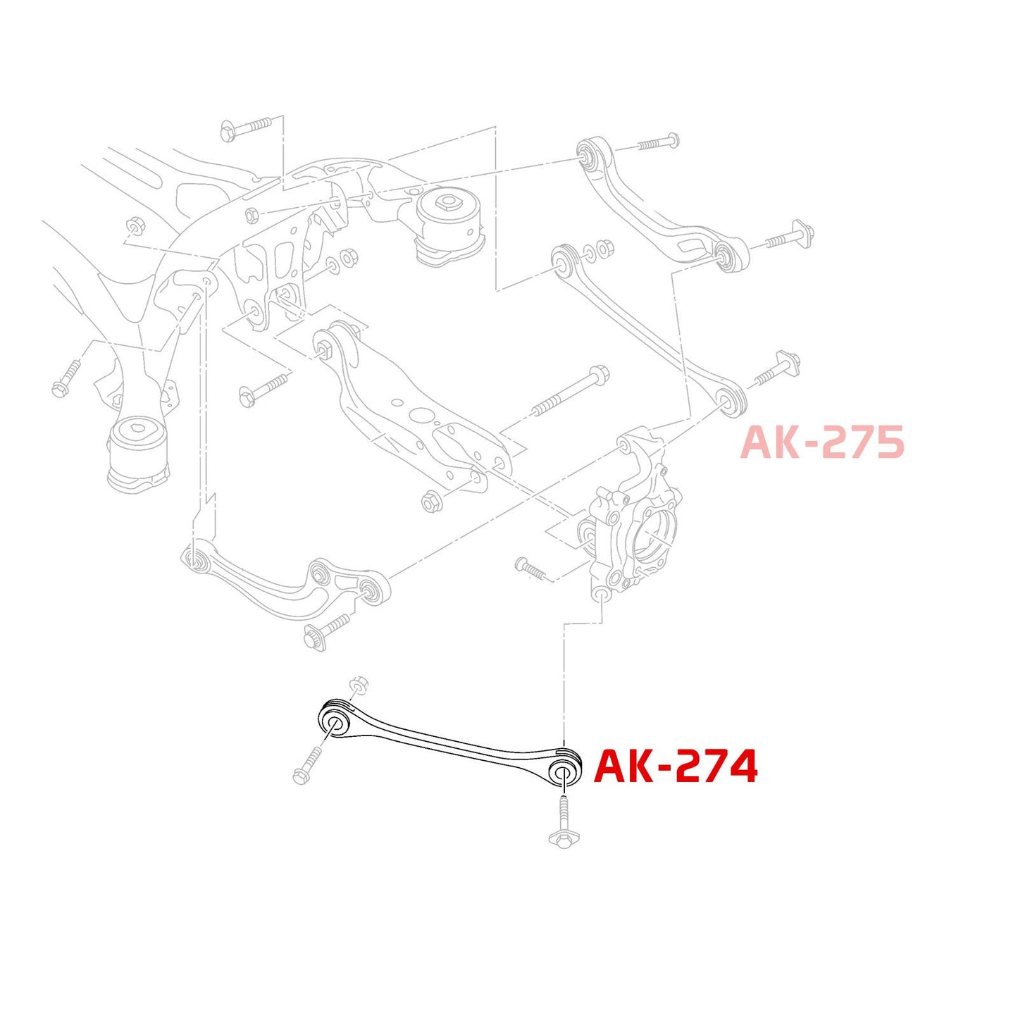 GODSPEED Audi A5 / A5 Quattro / S5 / RS5 (F5) 2018-23 Adjustable Rear Forward Toe Arms With Spherical Bearings