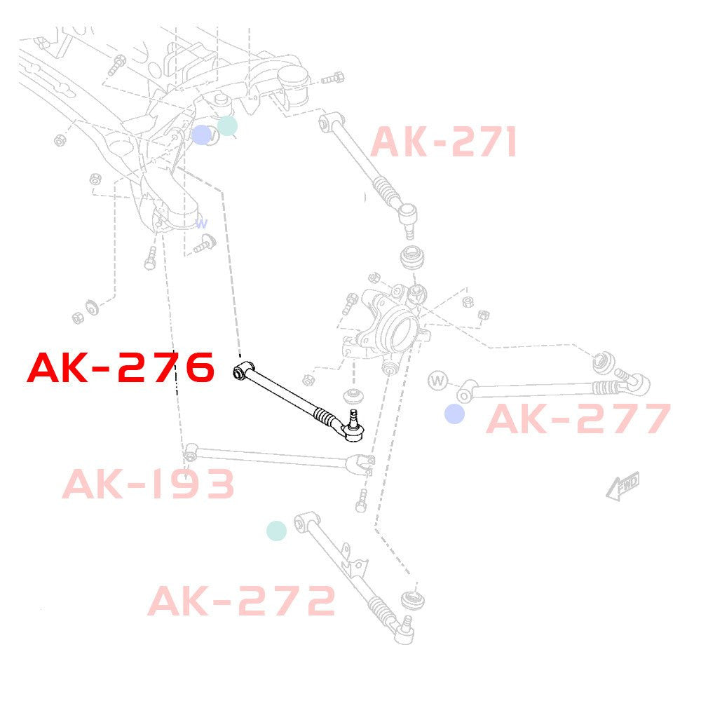 GODSPEED Mazda RX-8 (FE) 2004-11 Adjustable Rear Toe Arms With Spherical Bearings