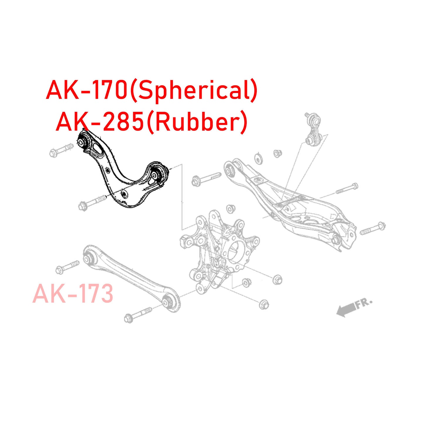 GODSPEED Acura Integra (DE4/5) 2023-25 Rear Adjustable Camber Arms With Rubber Bushings
