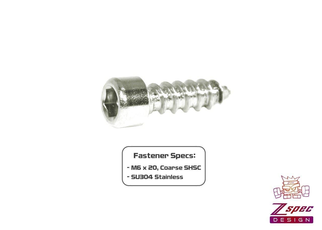 ZSPEC M6x20mm Coarse Socket-Cap SHSC Fasteners, Stainless, 10-Pack