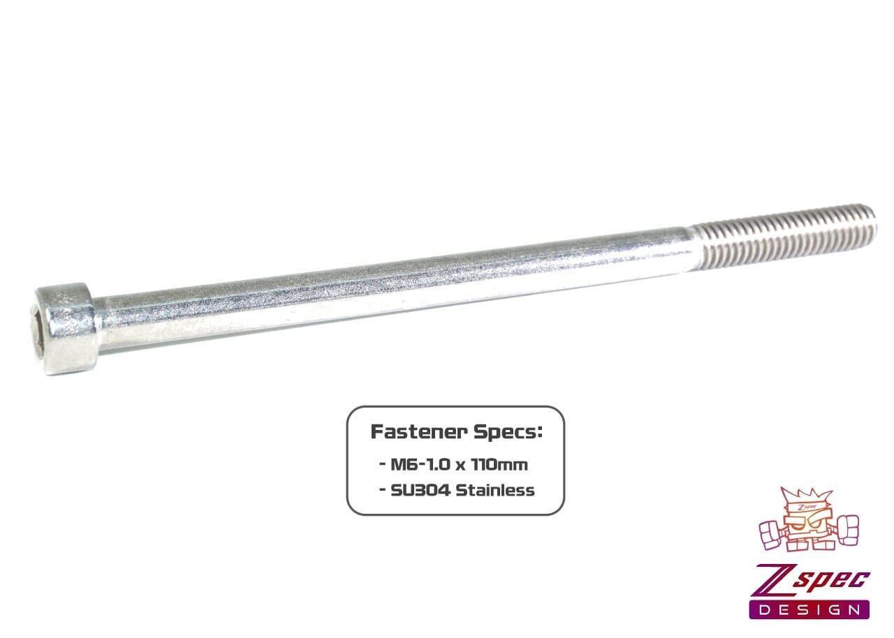ZSPEC M6-1.0x110mm Socket-Cap SHSC Fasteners, Stainless, 10-Pack
