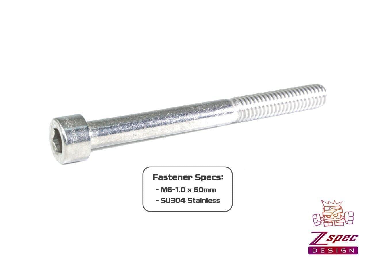 ZSPEC M6-1.0x60mm Socket-Cap SHSC Fasteners, Stainless, 10-Pack