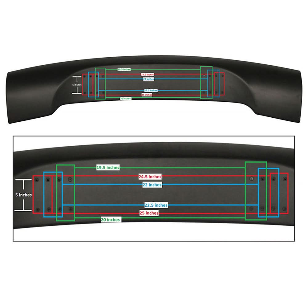 Universal 57 Inches JDM GT Type Black Adjustable Trunk Spoiler ABS