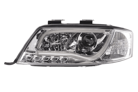 Audi A6 (C5 4B) Chrome LED Headlights with Daytime Running Lights (1997-2001)