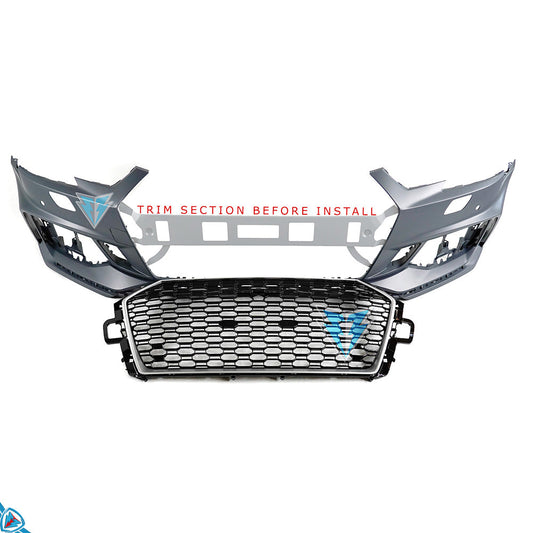 2017-2019 Audi A4 / S4 (B9) RS4 Style Polypropylene Front Bumper Conversion Kit | E3Tuning