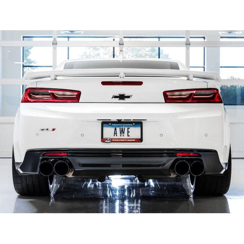 AWE Tuning 16-19 Chevy Camaro SS Non-Res Cat-Back Exhaust -Touring Edition (Quad Diamond Black Tips)