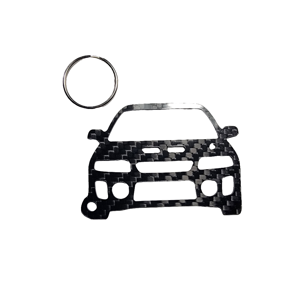 Carbon Fiber keychain for Mitsubishi Lancer Evolution V CP9A (1998-1999) Inspired Keychain Lanyard front Glossy Twill 4G63