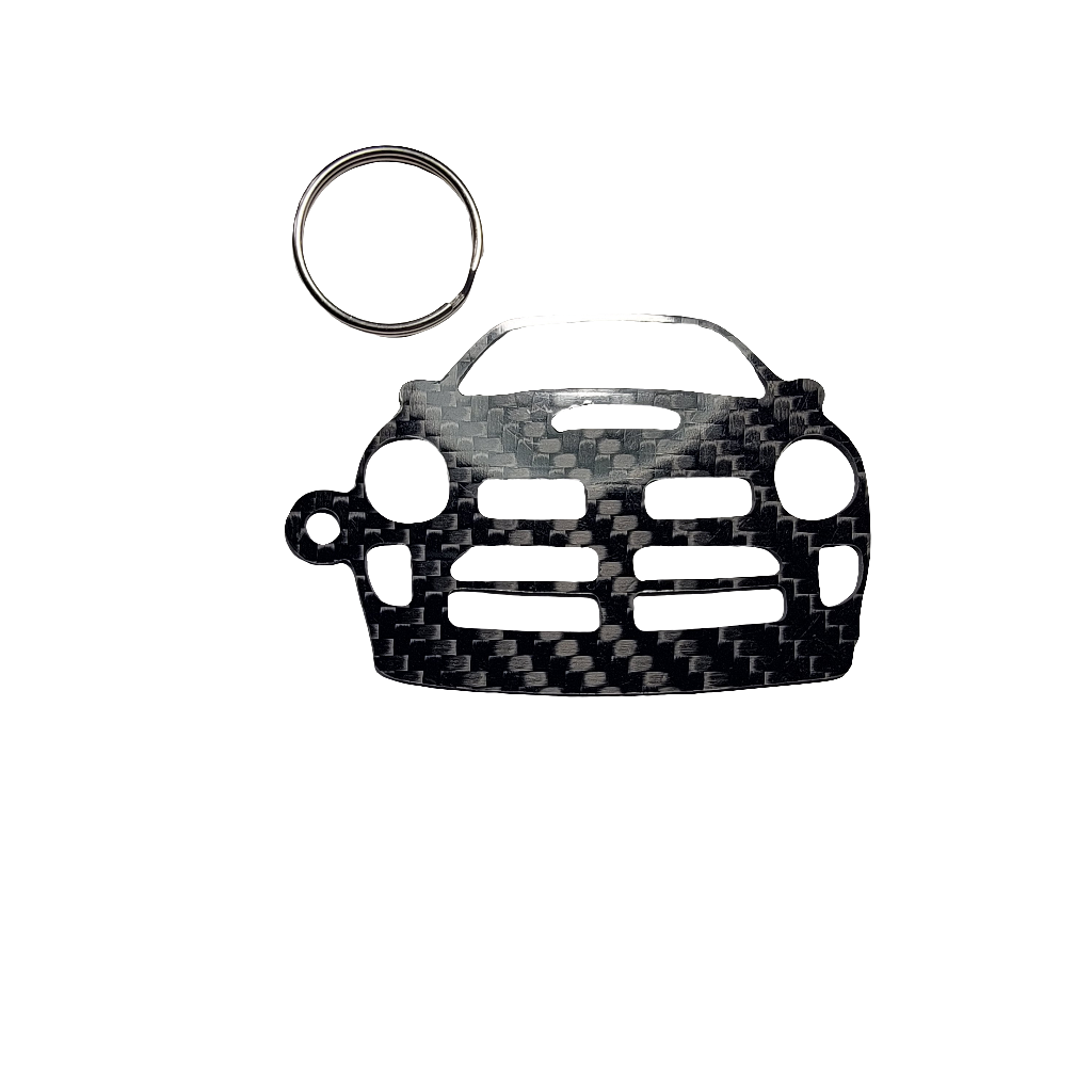Carbon Fiber keychain for Dodge Neon SRT-4 (2003-2005) Inspired Keychain Lanyard front view Glossy Twill