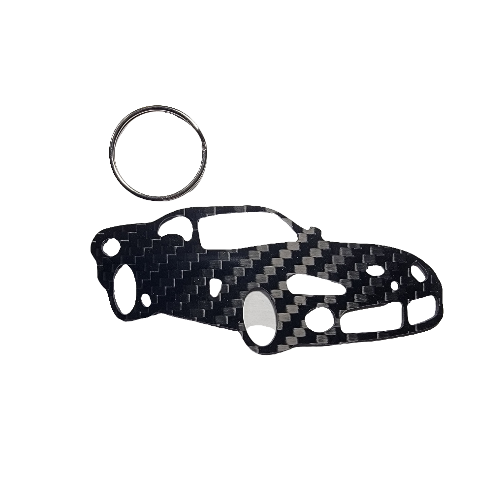 Carbon Fiber keychain for Dodge Viper ZB (2003-2008) 2nd generation Inspired Keychain Lanyard 3d front view Glossy Twill