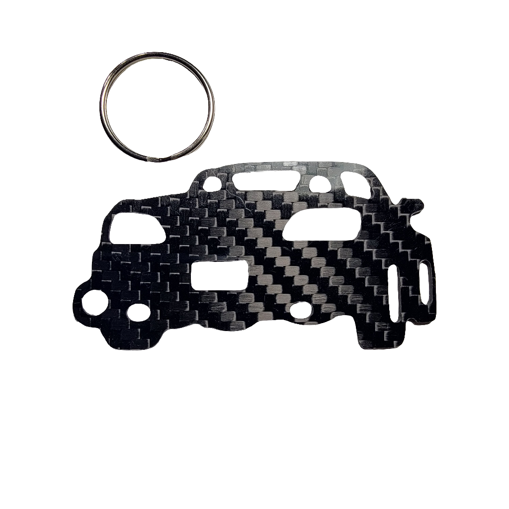 Carbon Fiber keychain for Honda S2000 AP2 (S2K) (2003-2009) CONVERTIBLE Inspired Keychain Lanyard 3d REAR view Glossy Twill