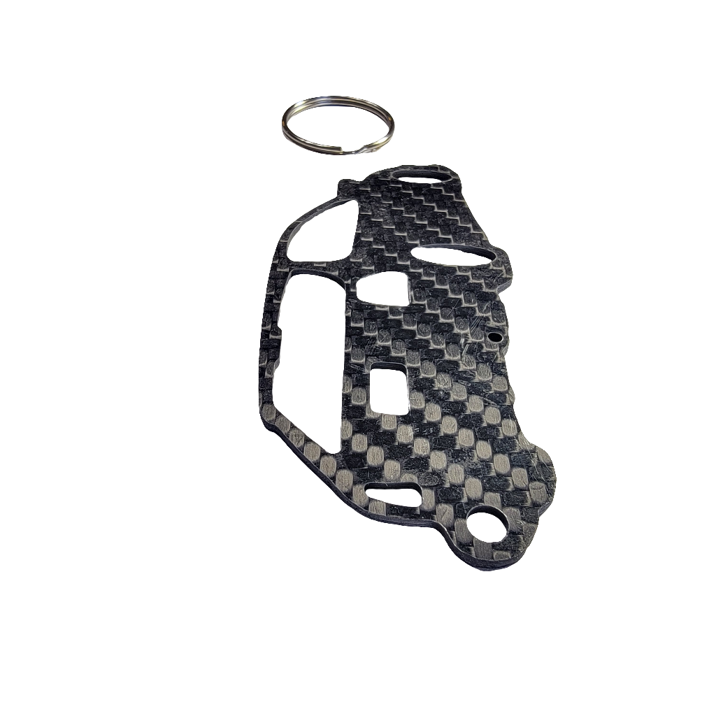 Carbon Fiber keychain for Honda Civic EK (1996-2000) Hatchback Inspired Keychain Lanyard 3D rear view Glossy Twill
