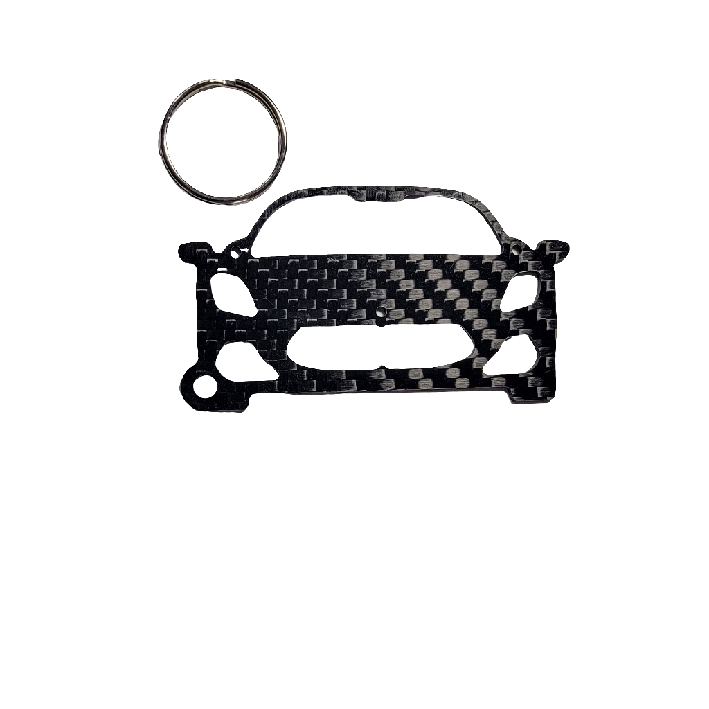 Carbon Fiber keychain for Maserati MC20 (2020-Present) Inspired Keychain Lanyard front view Glossy Twill