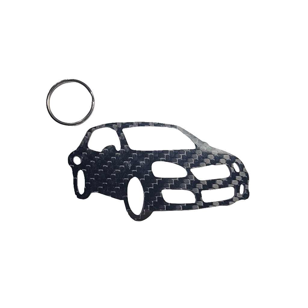 Carbon Fiber keychain for VW Golf Mk6 GTI (2009 – 2012) Inspired Keychain Lanyard 3d front view Glossy Twill