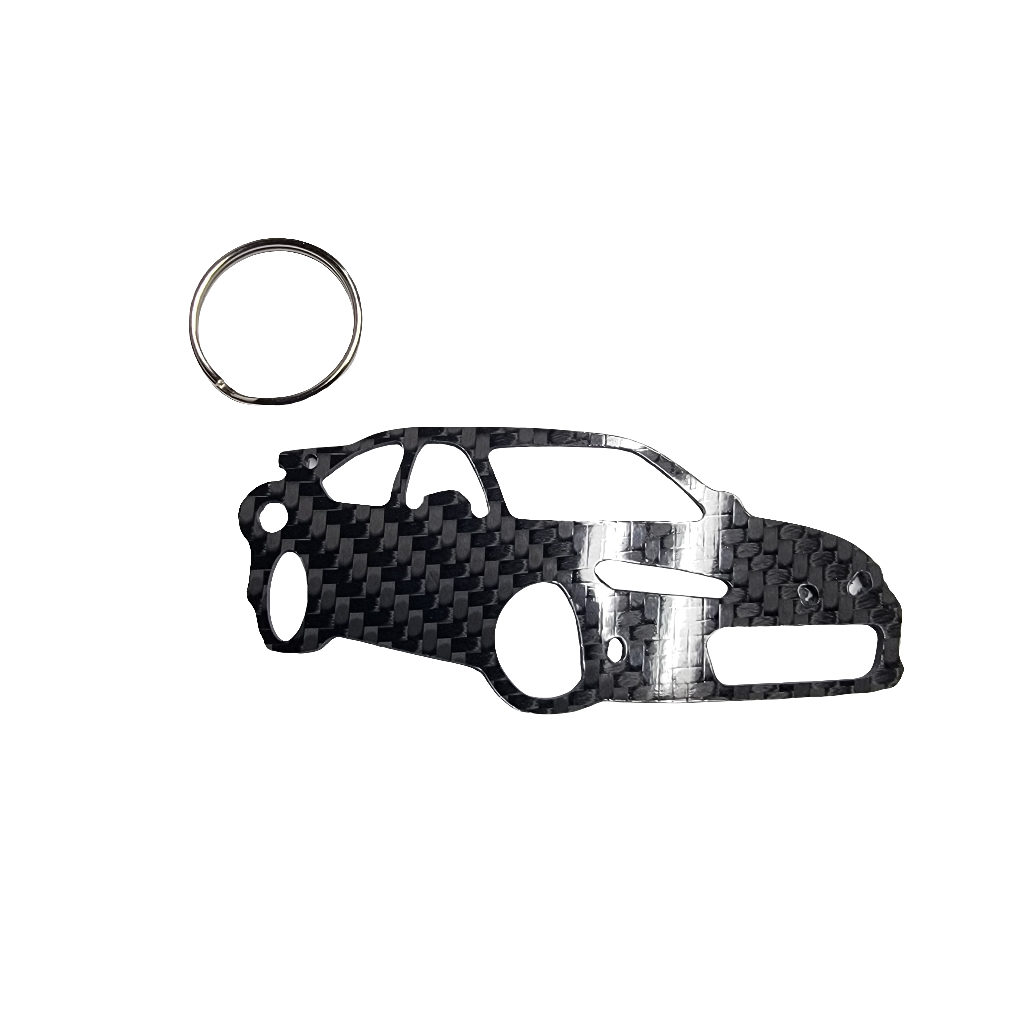Carbon Fiber keychain for Honda Civic Type R (2023-Present) FL5 Inspired Keychain Lanyard 3d front view Glossy Twill