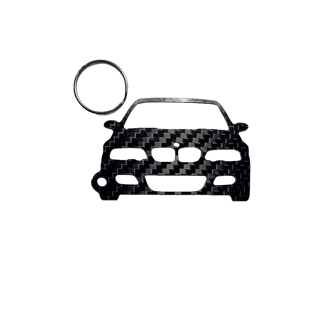 Carbon Fiber keychain for BMW M3 E46 (2001-2006) Inspired Keychain Lanyard gift front view Glossy Twill