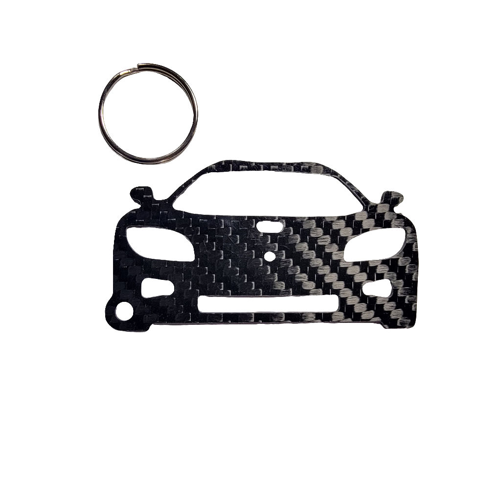 Carbon Fiber keychain for Koenigsegg CCX (2006-2010) Inspired Keychain Lanyard front view Glossy Twill
