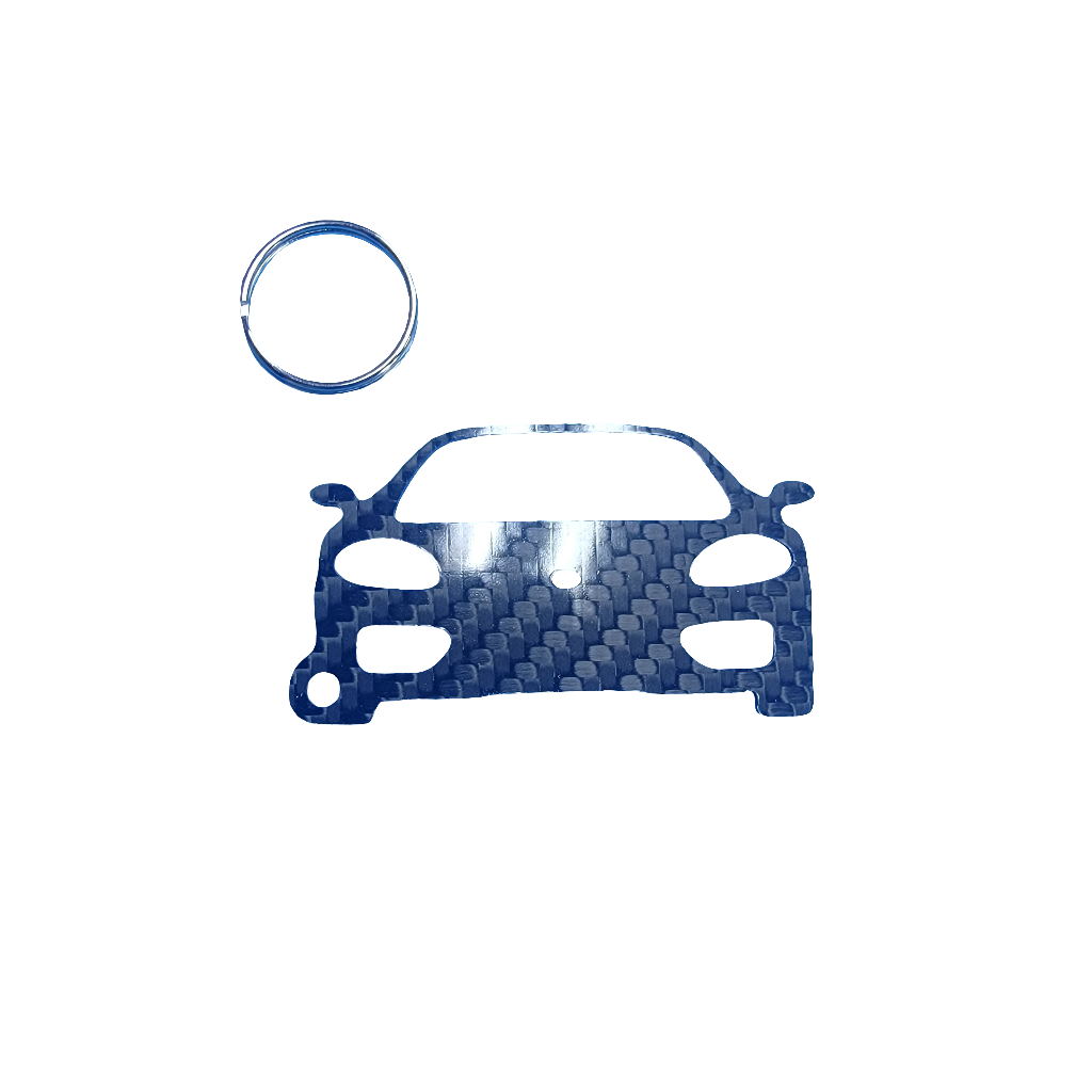 Carbon Fiber keychain for Ferarri Modena (1999-2004) keychain front view Glossy Twill