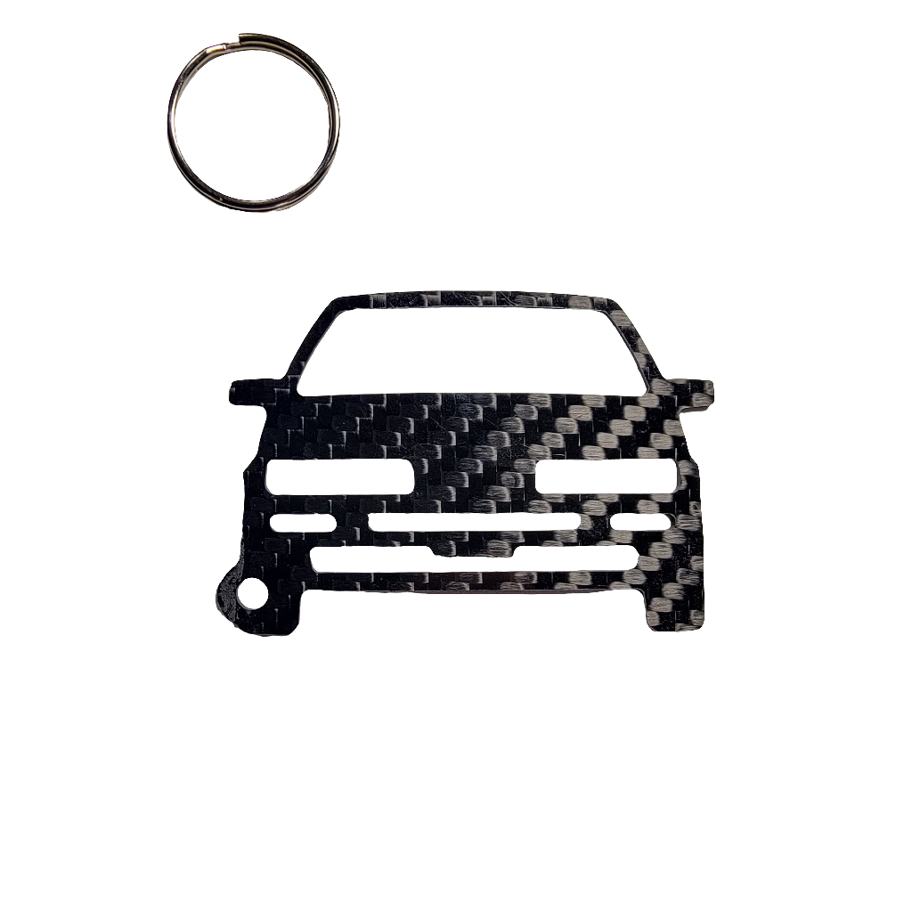Carbon Fiber keychain for Toyota Levin AE86 (1985-1987) Inspired Keychain Lanyard front view Glossy Twill