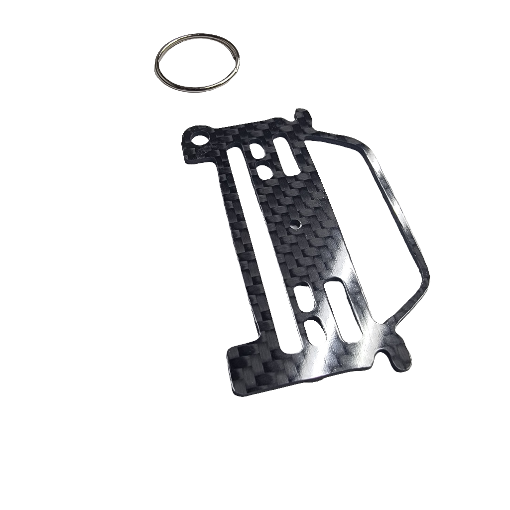 Carbon Fiber keychain for Ferarri Mondial F108 (1980-1993) front view Glossy Twill
