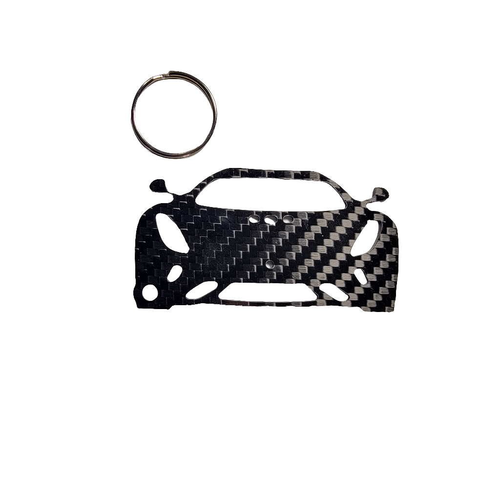 Carbon Fiber keychain for Koenigsegg Regera (2016-2022) Inspired Keychain Lanyard front view Glossy Twill