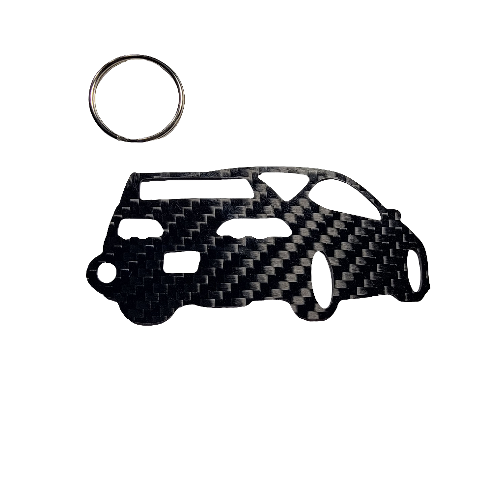 Carbon Fiber keychain for Acura RSX (2002-2006) Inspired Keychain Lanyard 3D Rear view Glossy Twill