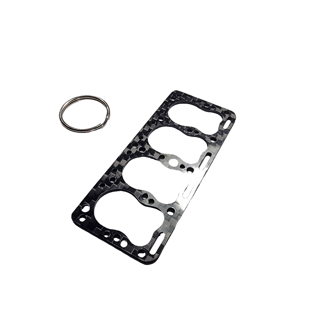 Carbon Fiber Keychain for fits Ford Flathead V8 head gasket