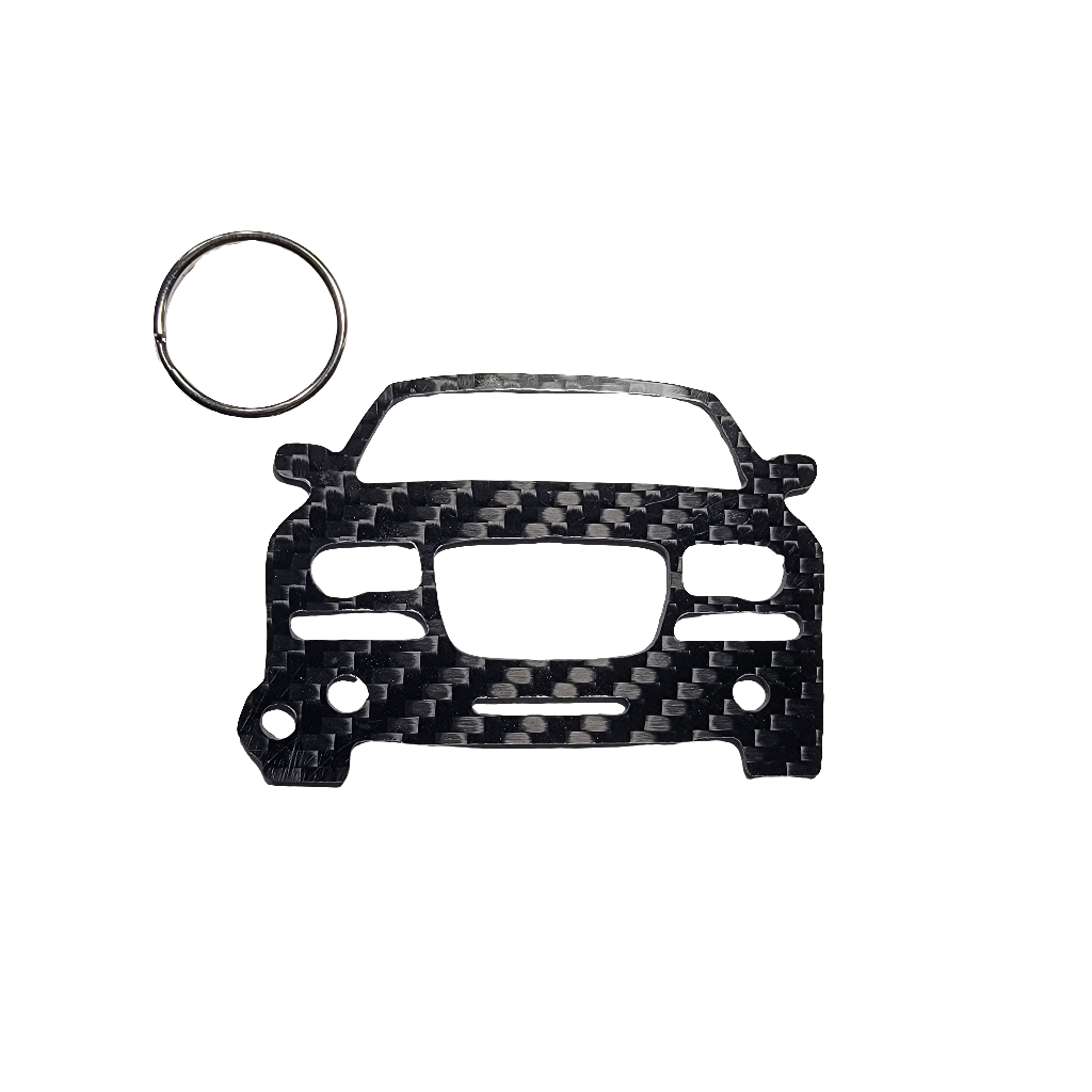 Carbon Fiber keychain for Chrysler 300C SRT8 (2005-2010) Inspired Keychain Lanyard front view Glossy Twill