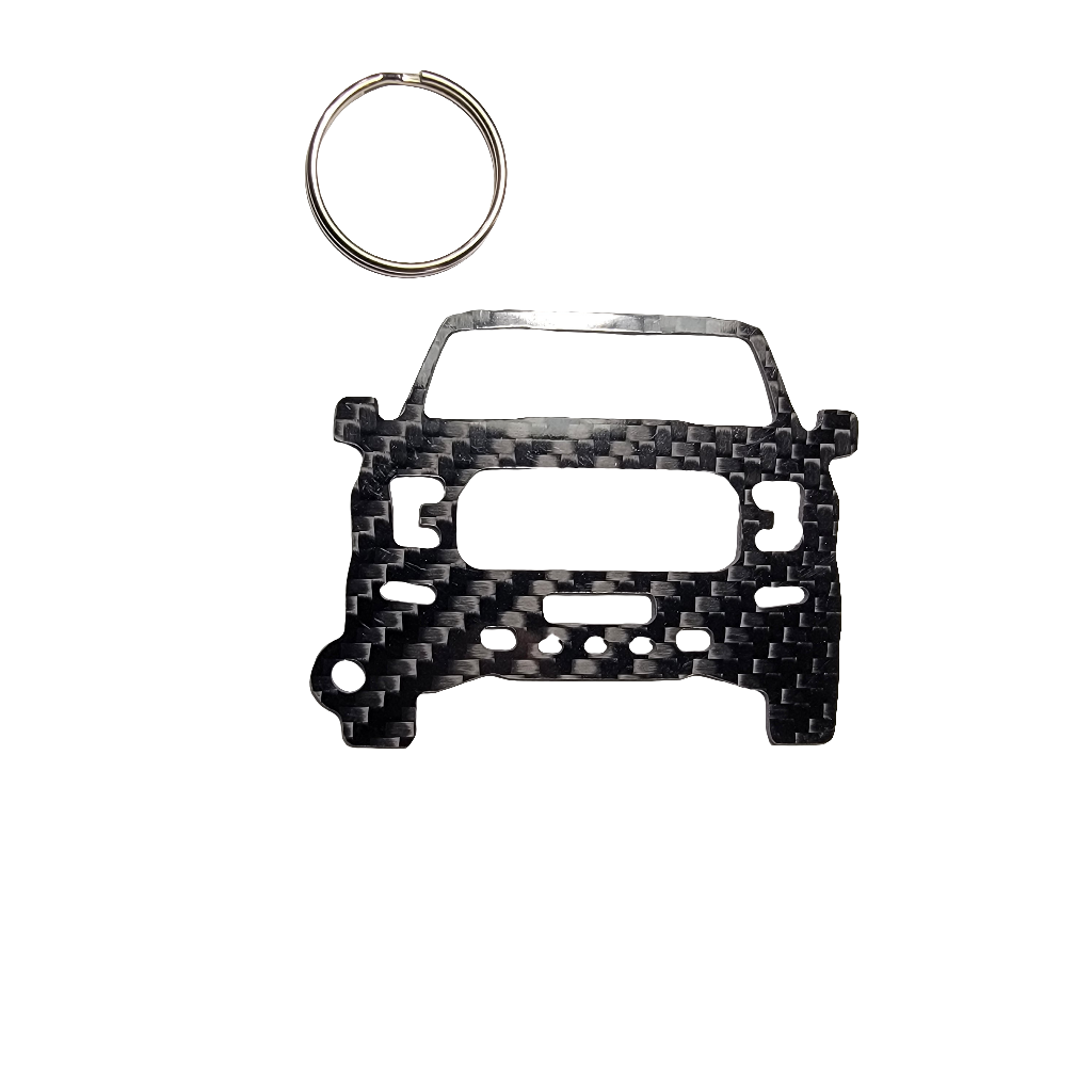 Carbon Fiber keychain for Ford F-150 Raptor SVT (2017-2020) 13th Generation front view Glossy Twill