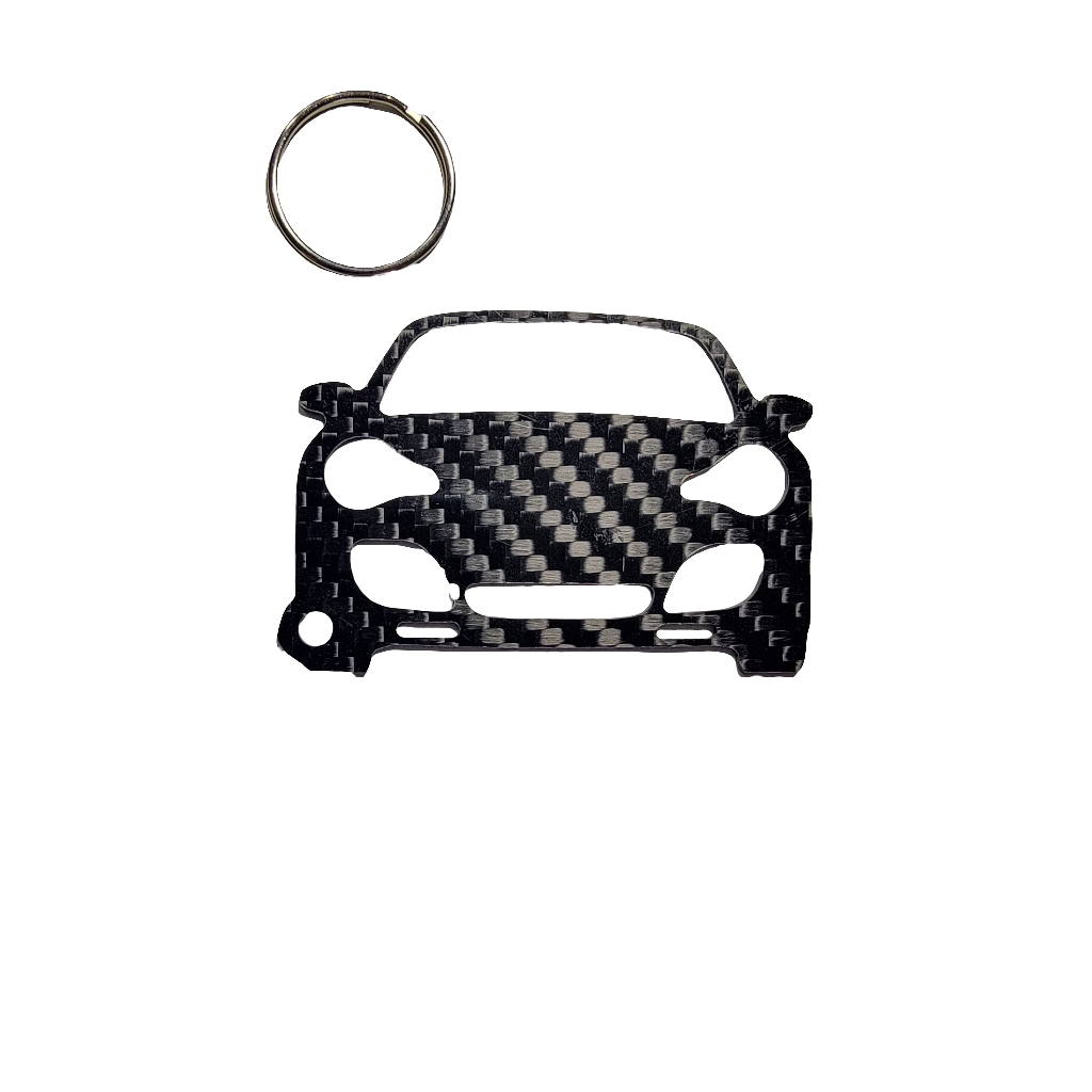 Carbon Fiber keychain for Porsche 911 996 Turbo (2001-2005) Inspired Keychain Lanyard front view Glossy Twill