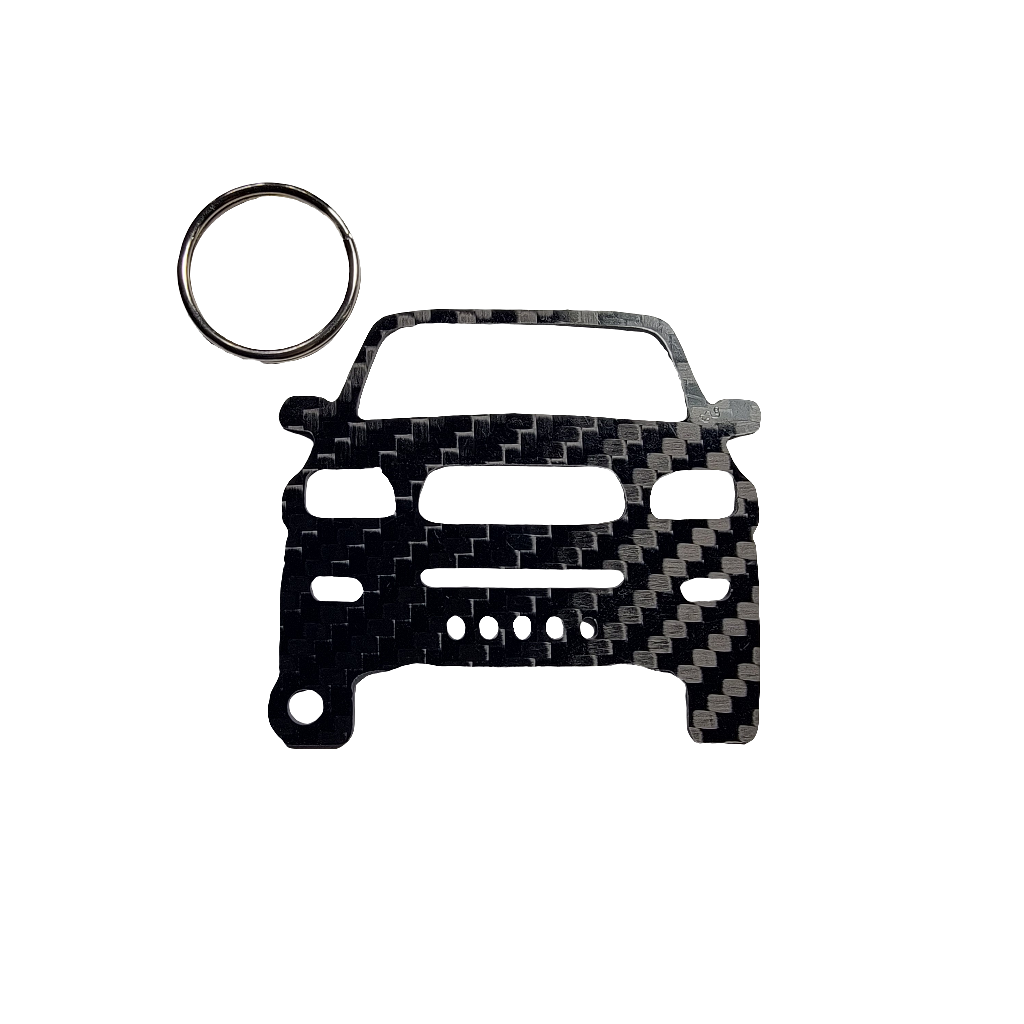Carbon Fiber keychain for Toyota Tacoma (2001-2004) 1st GEN Facelift Inspired Keychain Lanyard front view Glossy Twill