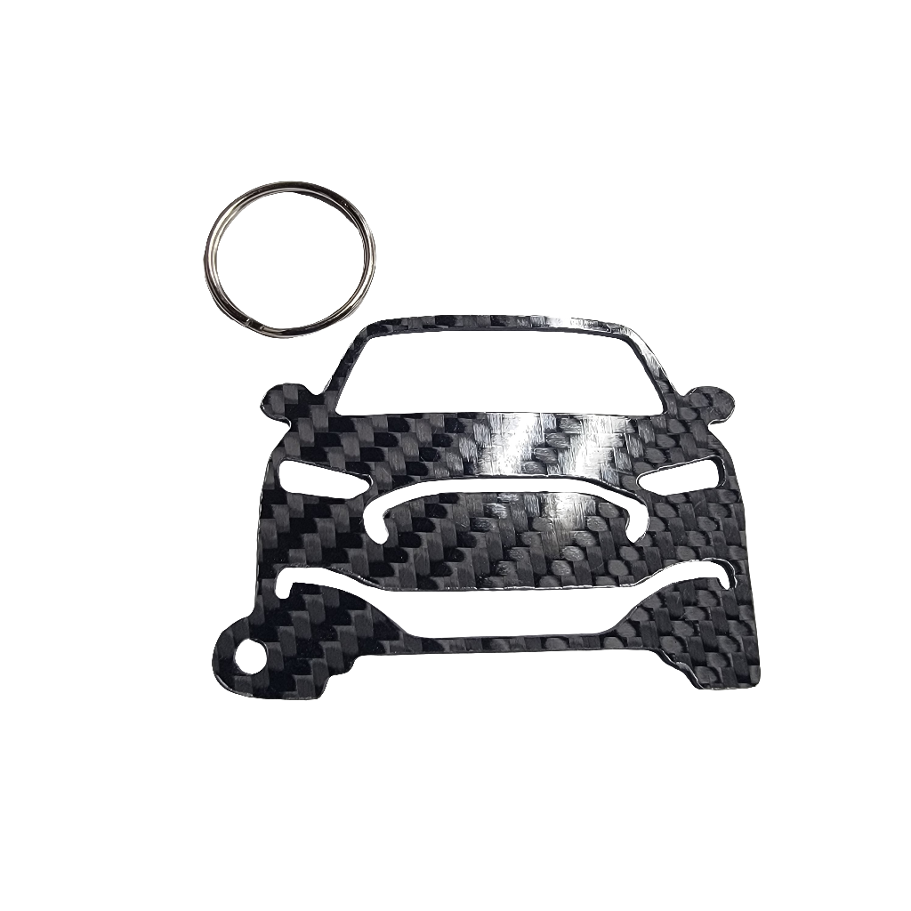 Carbon Fiber keychain for Ford Mustang Mach-E GT (2021-Present) Inspired Keychain Lanyard front view Glossy Twill