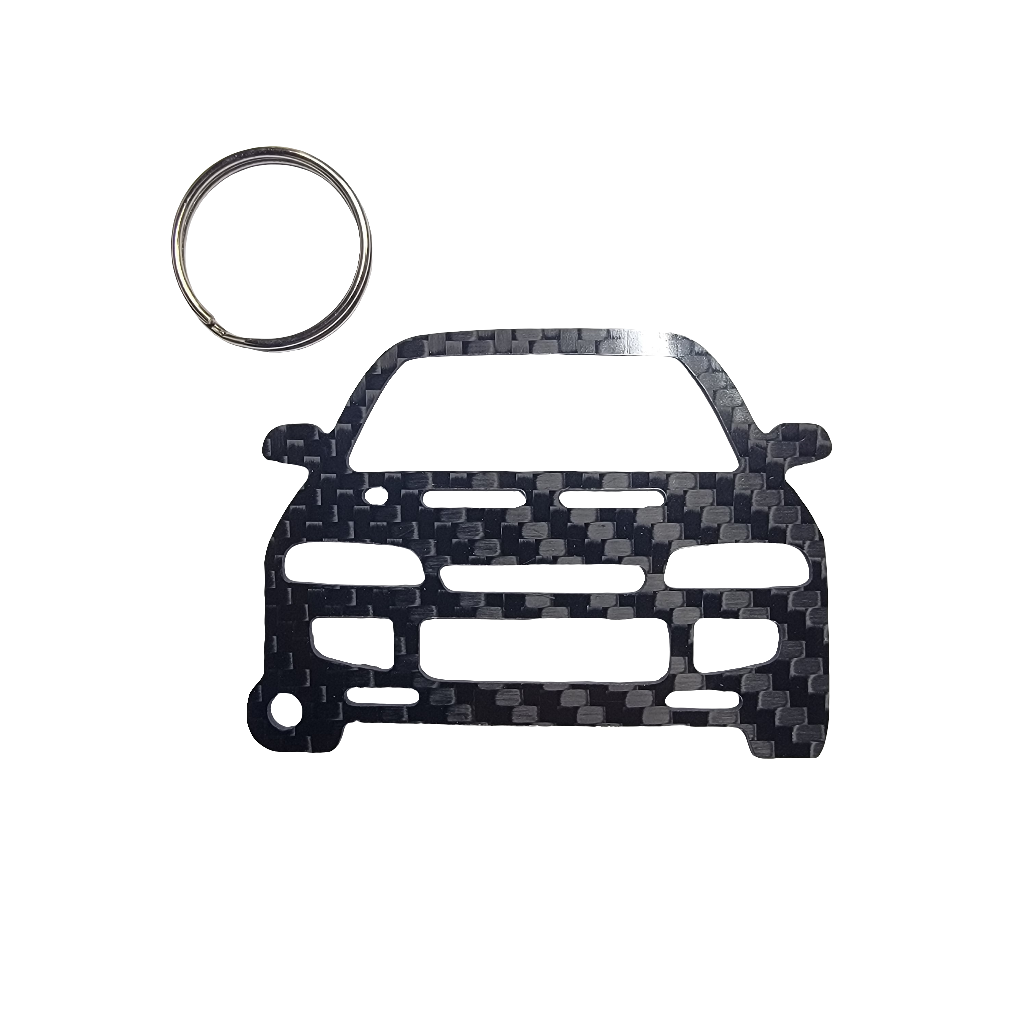 Carbon Fiber keychain for Mitsubishi Lancer Evolution III CE9A (1995-1996) Inspired Lanyard Keychain front view glossy twill