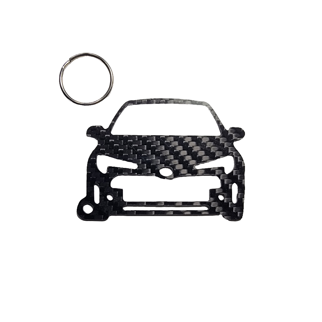 Carbon Fiber keychain for Toyota GR Corolla (2022-present) Circuit Edition Inspired Keychain Lanyard front view Glossy Twill