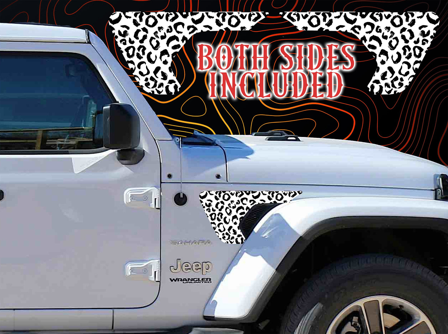 black and white Chetta print fender vent for the JL or JT 2018 or newer 77