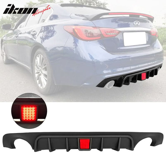 2018-2024 Infiniti Q50 LED Brake Light Rear Bumper Diffuser Lip PP