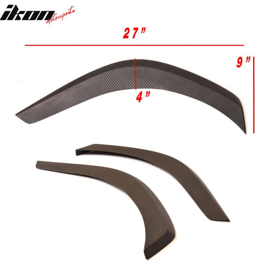 Universal 27x9" Carbon Fiber Print Front Rear Bumper Lip Splitter 2PCS