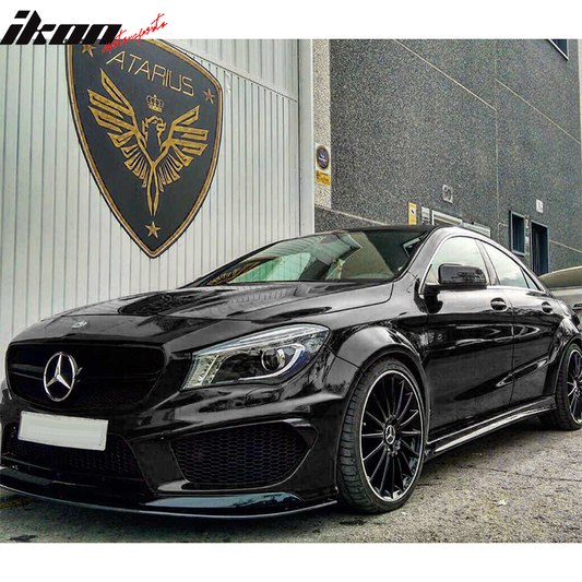 2014-2016 Benz CLA Class Front Splitter w/ Rods & Hardware Matte