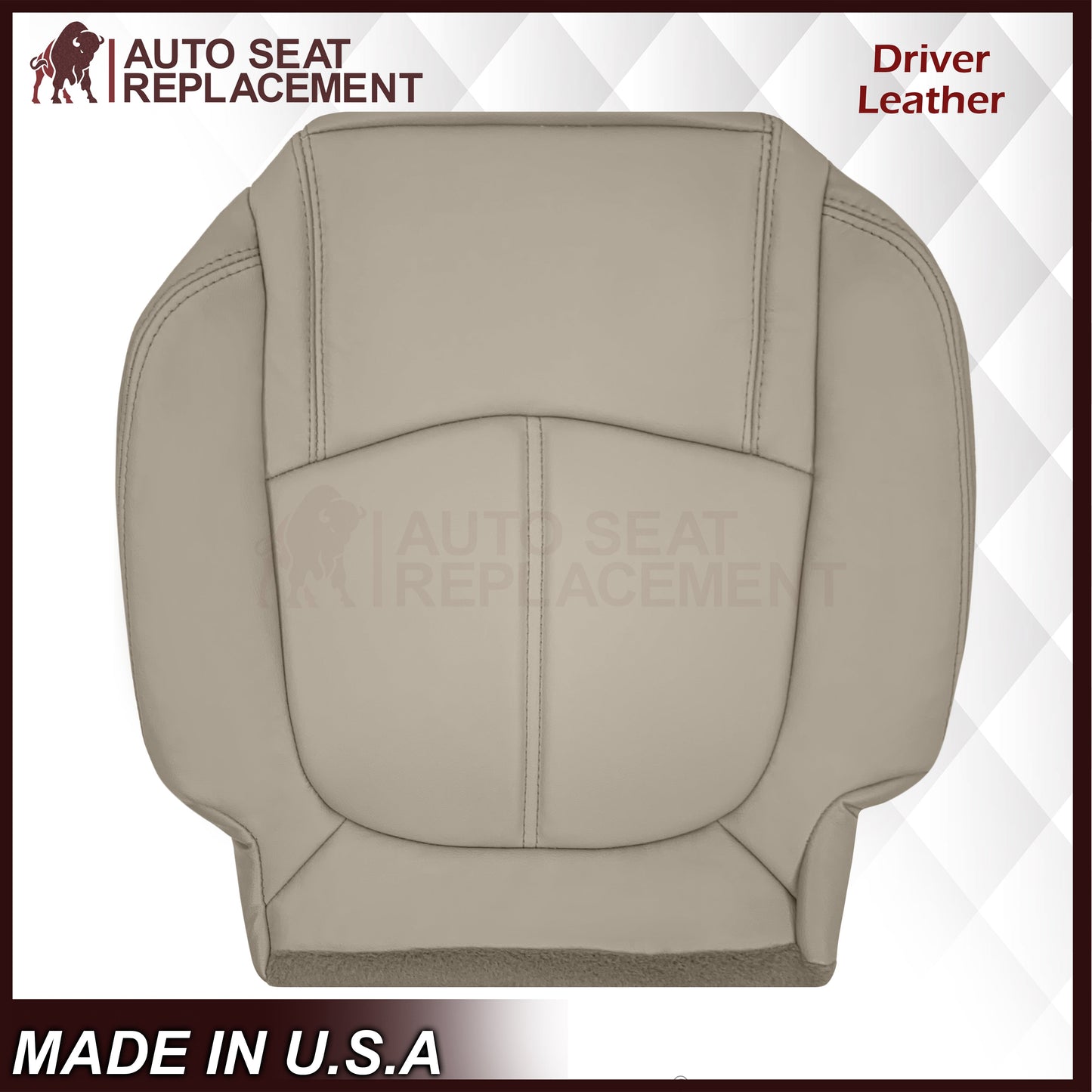 2009-2012 Chevrolet Traverse LT/LTZ Second Row Driver or Passenger Replacement Seat Cover: Non-Perforated, Tan