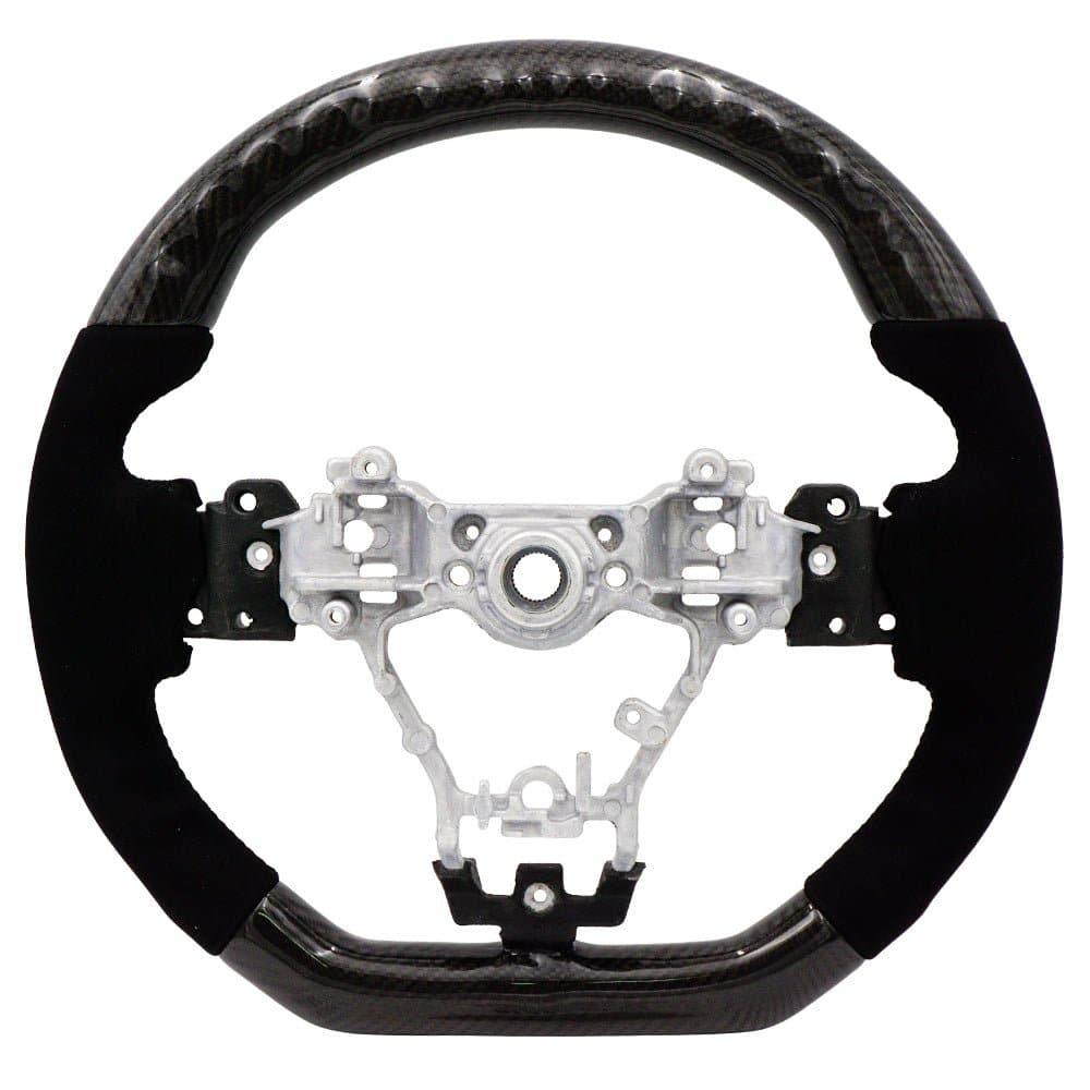 BLOX Racing Carbon/Alcantara Steering Wheel Black Stitching - 15-21 WRX/STi