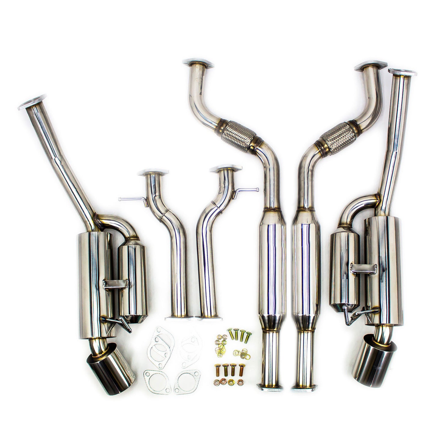 REV9 Nissan 370Z (Z34) 2009-20 Stainless Steel Dual Cat-Back Exhaust with Double Walled Muffler Tip